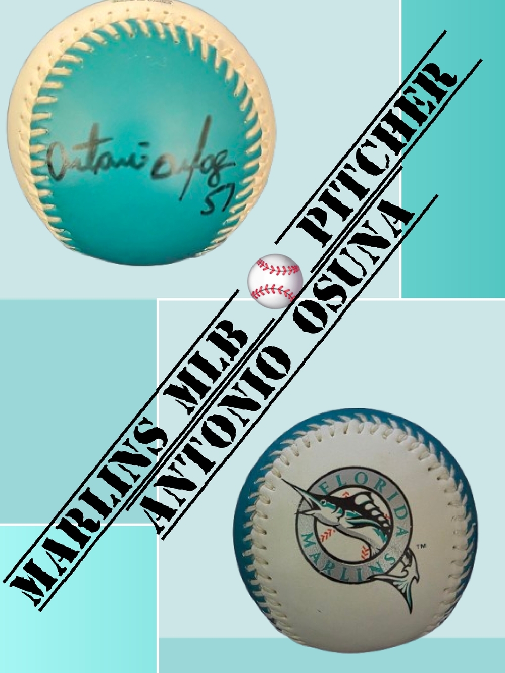 ๐ฃ Vintage 90's Signed โพ Photoball MLB Pitcher Antonio Osuna Florida Marlins #57